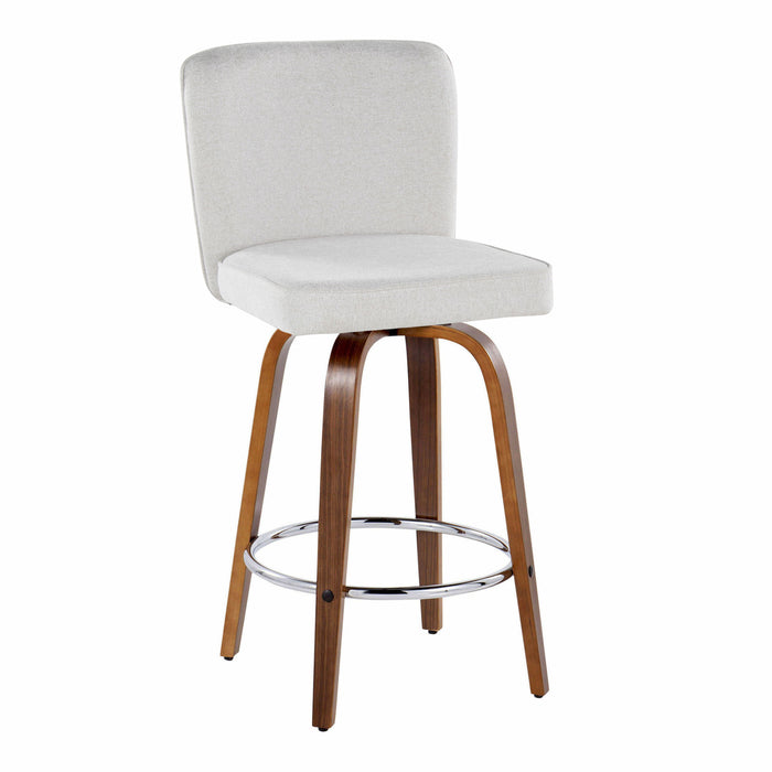 Henry - Contemporary Fixed Height Counter Stool With Swivel With Round Footrest (Set of 2)