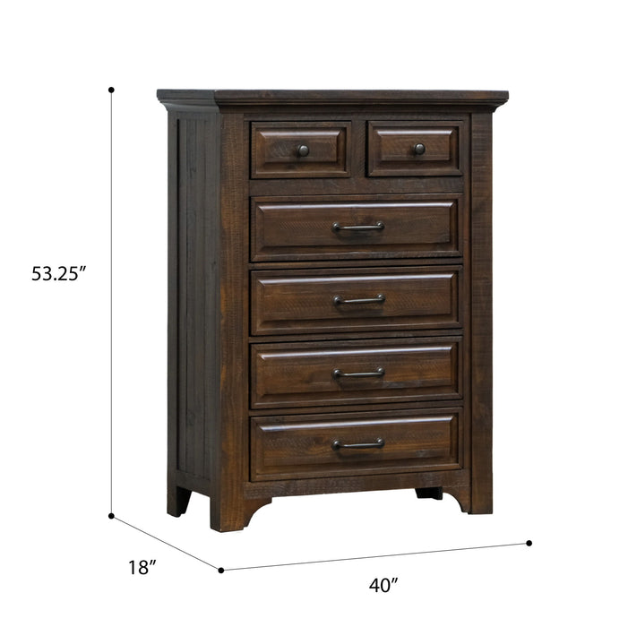 Verna - 6 Drawer Chest - Brown