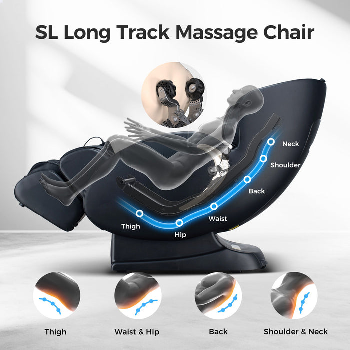 Bosscare - 3D Zero Gravity Massage Chair, Full Body Shiatsu Recliner With App