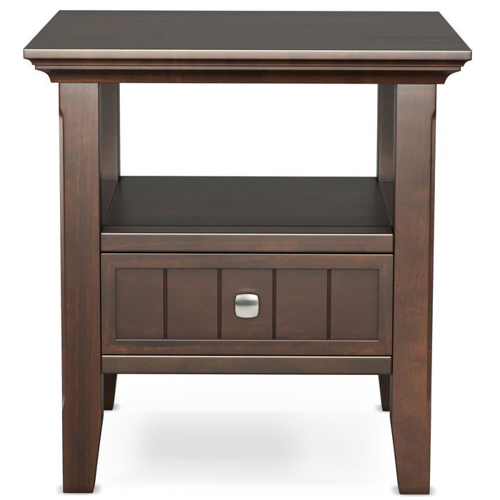 Acadian - End Table with Drawer - Brunette Brown