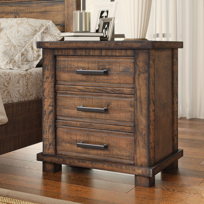 Drawer Reclaimed Solid Wood Framhouse Nightstand - Natural