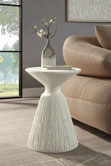 Duane - Fiber Concrete Accent Table - White