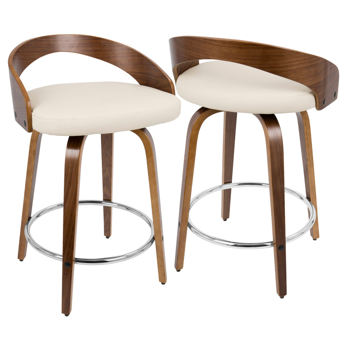 Grotto - Mid-Century Modern, Counter Stool With Swivel (Set of 2)