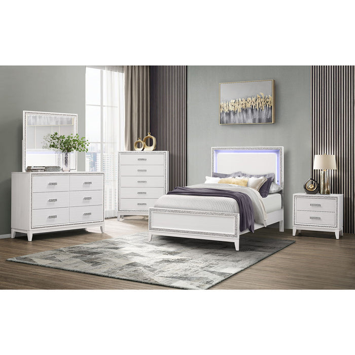 Almera - Glitter Nightstand - White