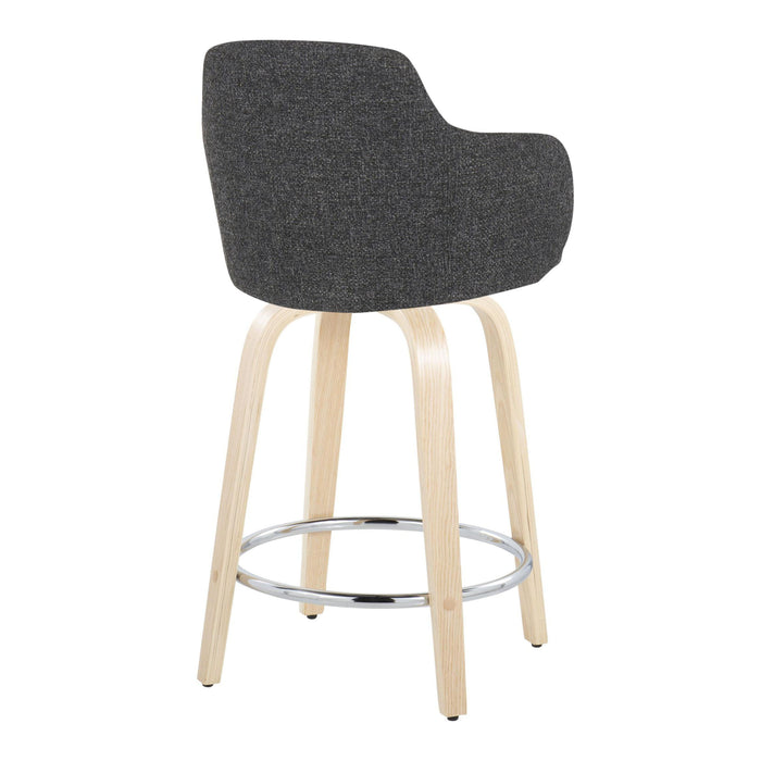 Boyne - Contemporary Fixed Height Counter Stool & Swivel With Round Footrest (Set of 2)