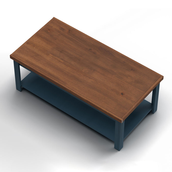 Nantucket - 14" Chairside Table - Blue Denim & Whiskey