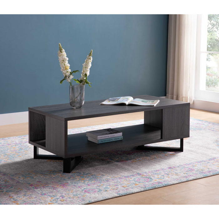 ID USA 223052CT Coffee Table - Distressed Grey & Black