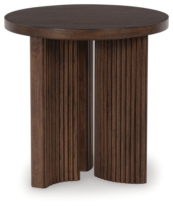 Korestone - Dark Brown - Round End Table