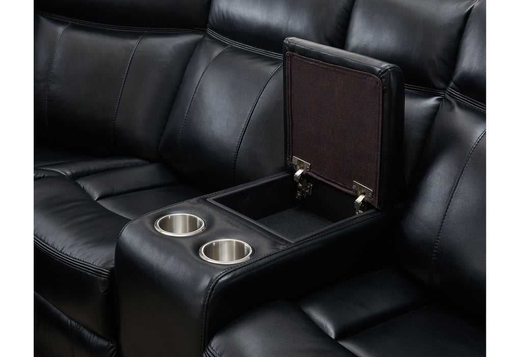 Jupiter - Leather Sectional - Black