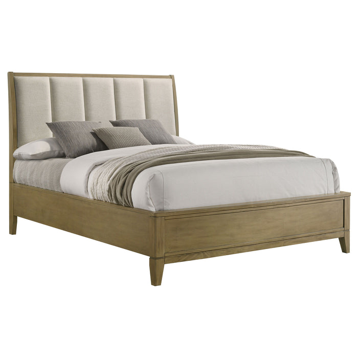 Granada - Upholstered California King Panel Bed - Natural Pine