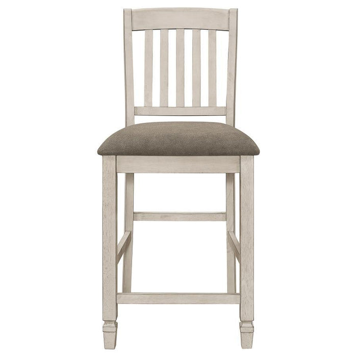 Sarasota - Slat Back Counter Height Chairs (Set of 2) - Gray And Rustic Cream