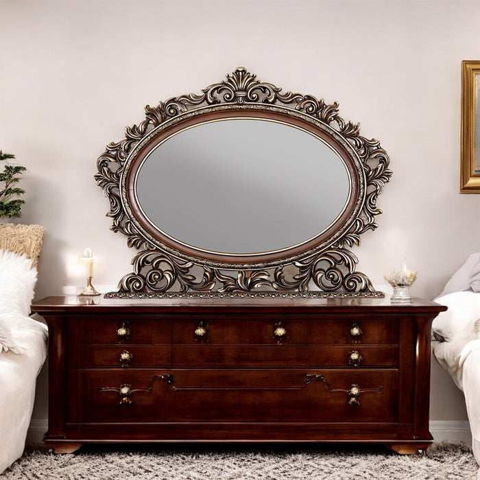 Devany - Oval Mirror - Cherry