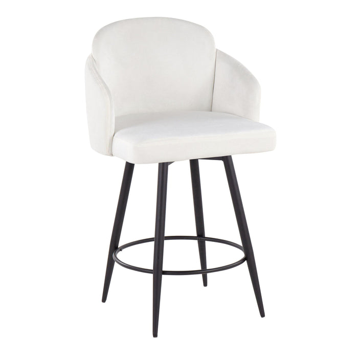 Dahlia - Contemporary Fixed Height Counter Stool With Round Footrest (Set of 2)