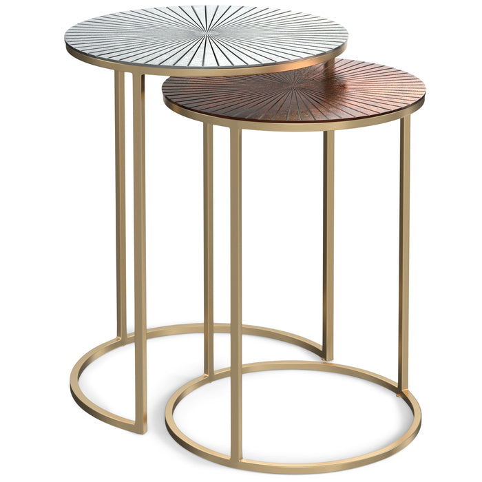 Drake - 2 Pc Nesting Table - Antique Nickel / Antique Copper