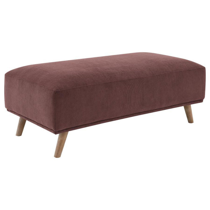 Elizabeth - Corduroy Upholstered Ottoman - Wine Red