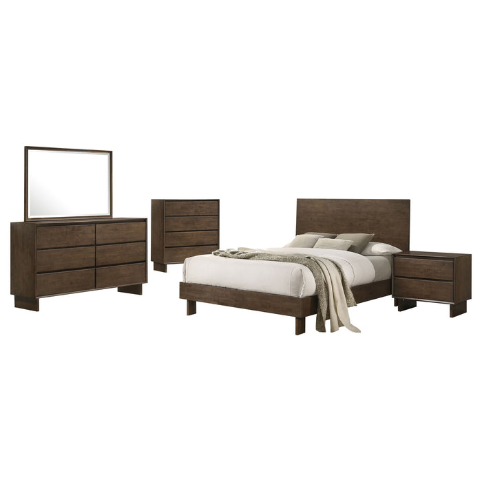 Glenwood - 5-Piece Eastern King Bedroom Set - Warm Brown