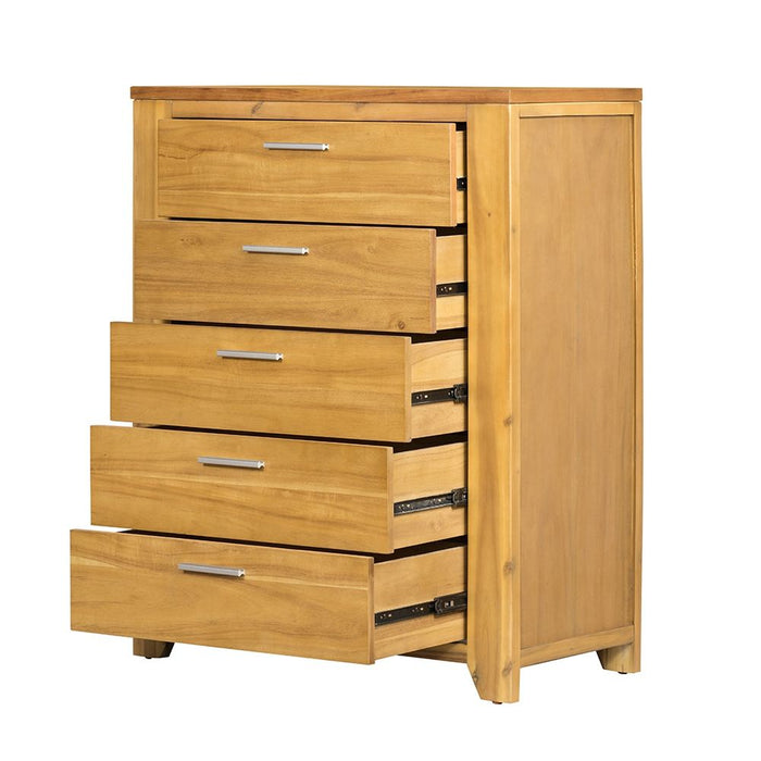 5 Drawer Dresser - Natural Brown