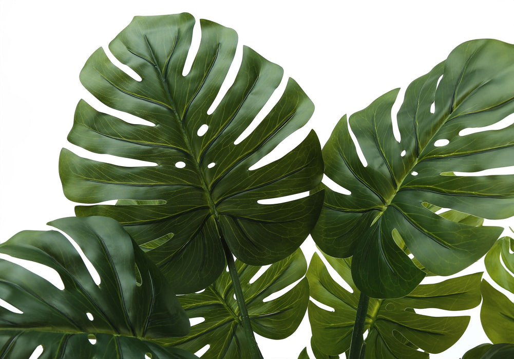 Artificial Plant, 45" Tall, Monstera Tree, Indoor, Faux, Fake, Floor, Greenery, Potted, Real Touch, Decorative - Green / Black