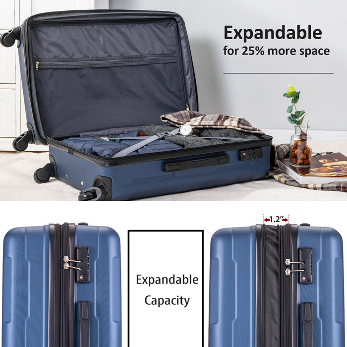 Expanable Spinner Wheel 2 Piece Luggage Set ABS Lightweight Suitcase With Tsa Lock 20" / 24"