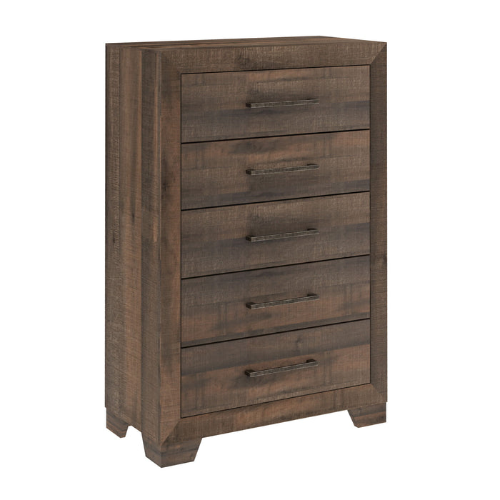 Plinz - 5 Drawer Chest - Brown