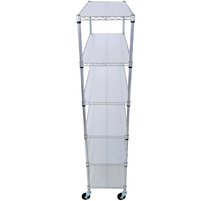 18" 6 Tier 6000Lbs Capacity Nsf Metal Shelf Wire Shelving Unit, Heavy Duty Adjustable Storage Rack With Wheels & Shelf Liners For Commercial Grade Utility Steel Storage Rack - Chrome