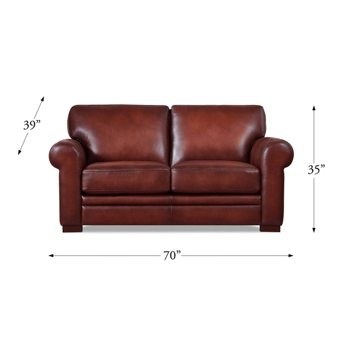 Brookfield - Waxy Pull Up Leather Loveseat - Mocha