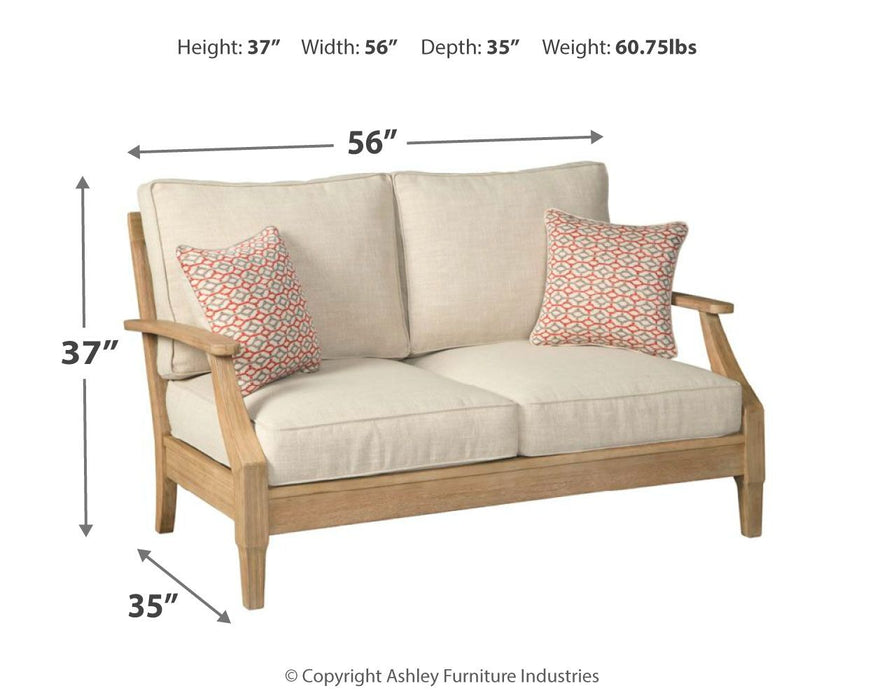 Clare - Beige - Loveseat con cojín