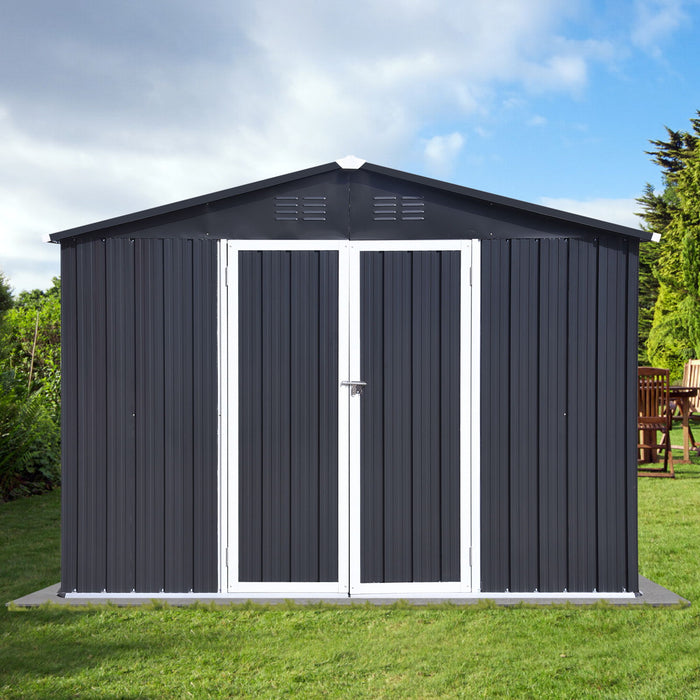 10'x12' Garden Sheds Outdoor Storage Sheds - Dark Gray