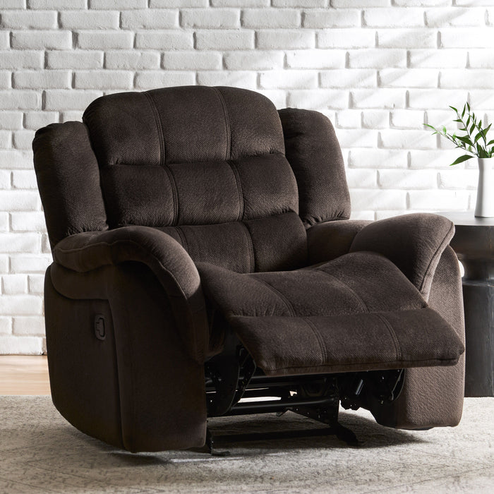 Classic Design, Plush Fabric, Glider Recliner