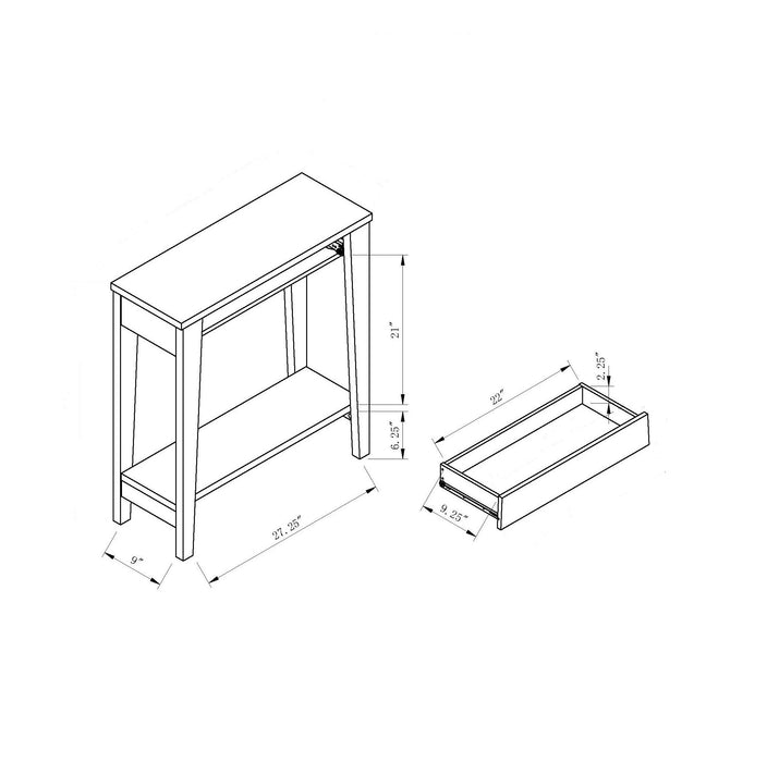 Modern Two Toned Console With Two Shelves - White & Tan