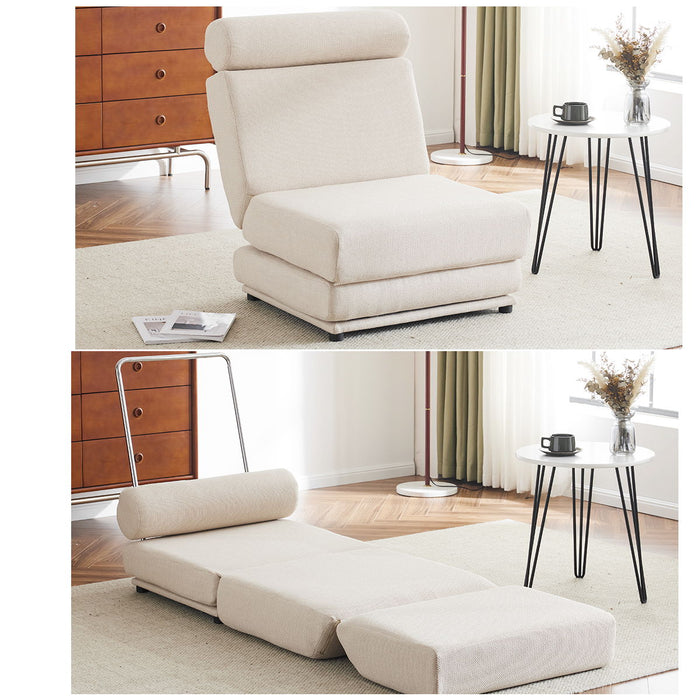 Single Sofa Chair Foldable Single Sofa Bed With Pillow, Portable Foldable Sofa Bed, Leisure Sofa Chair, Easy To Store, Made Of Breathable And Wearable Linen