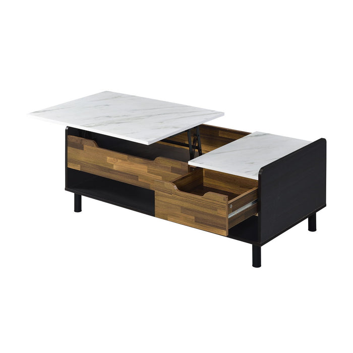 Axel - Printed Faux Marble Coffee Table With Lift Top - Marble