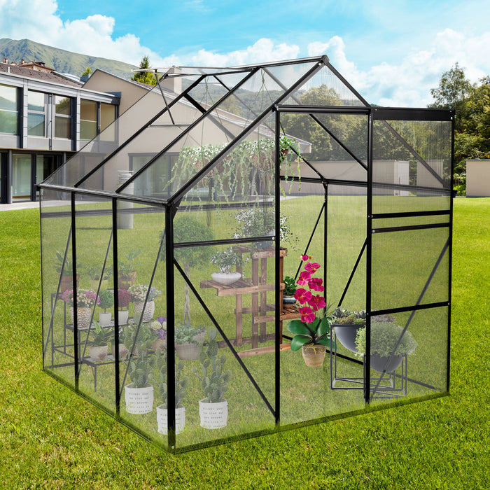 Polycarbonate Greenhouse Raised Base And Anchor Aluminum Heavy Duty Walk-In Greenhouses For Outdoor Backyard In All Season