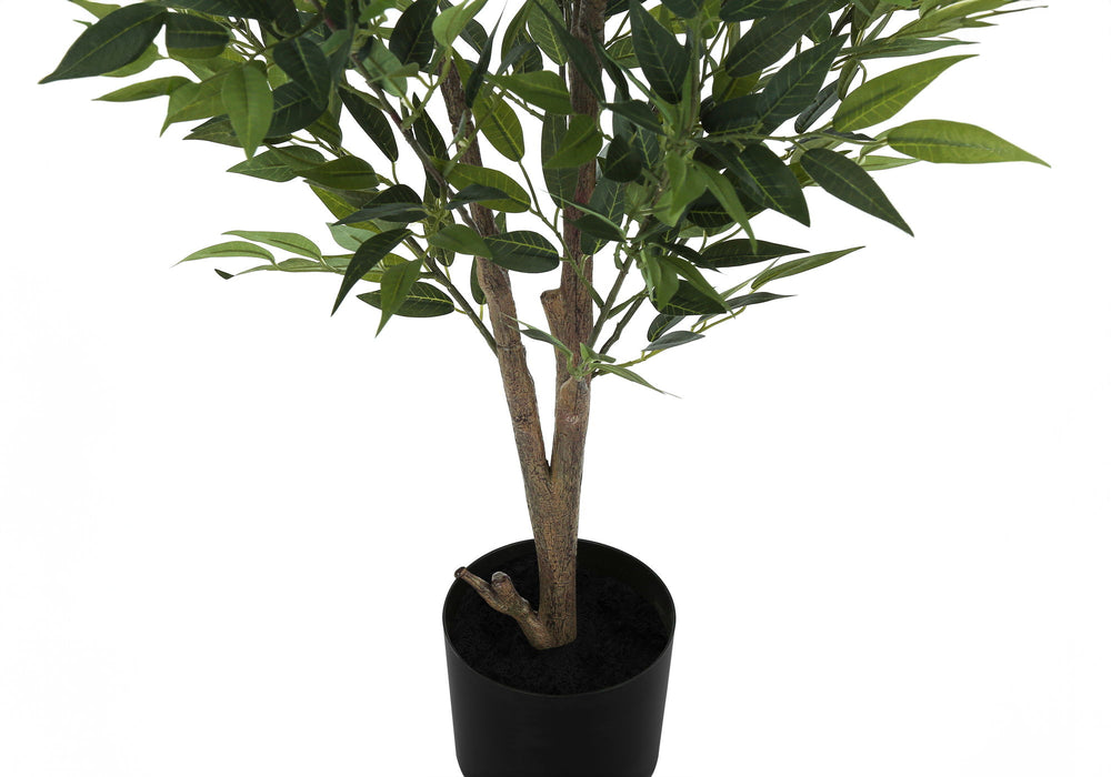 47" Tall, Artificial Plant, Acacia Tree, Indoor, Faux, Fake, Floor, Greenery, Potted, Silk, Decorative - Green / Black