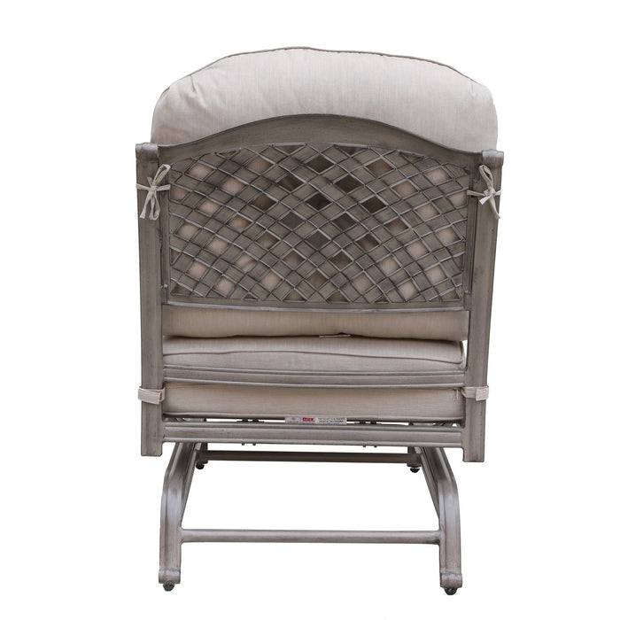 Cast Aluminum Club Motion Chair With Cushion (Set of 2) - Gray