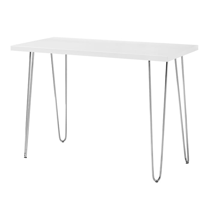 Mid-Century Modern Hairpin Leg Computer Desk - White