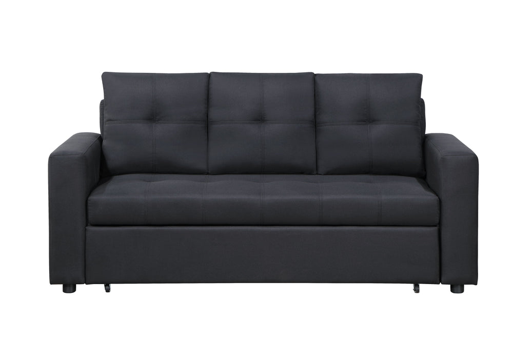 Aiden - Linen Fabric Sleeper Sofa With Tufting