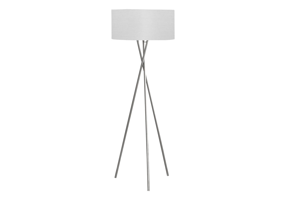 Lighting, Floor Lamp, Nickel Metal, Contemporary - Silver