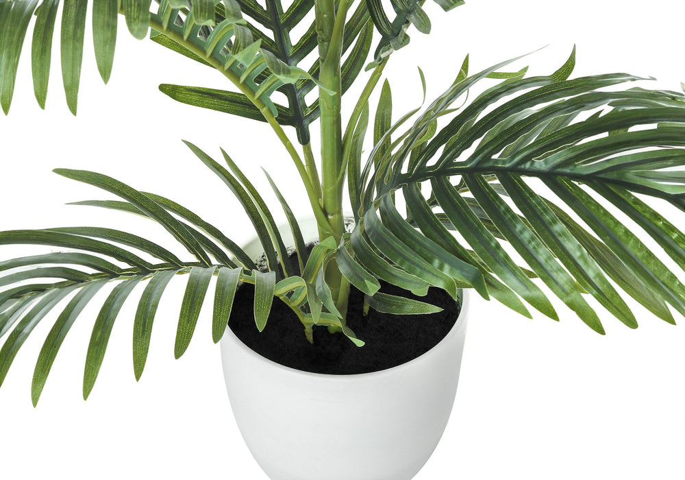 Artificial Plant, 28" Tall, Palm Tree, Indoor, Faux, Fake, Floor, Greenery, Potted, Real Touch, Decorative - Green / White