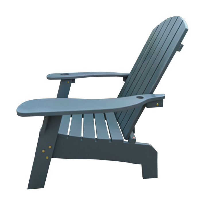 Outdoor Or Indoor Wood Adirondack Chair With An Hole To Hold Umbrella, On The Arm