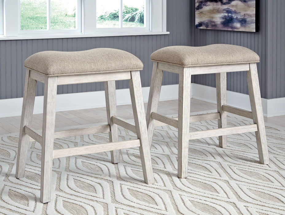 Skempton - White - Upholstered Stool (Set of 2)