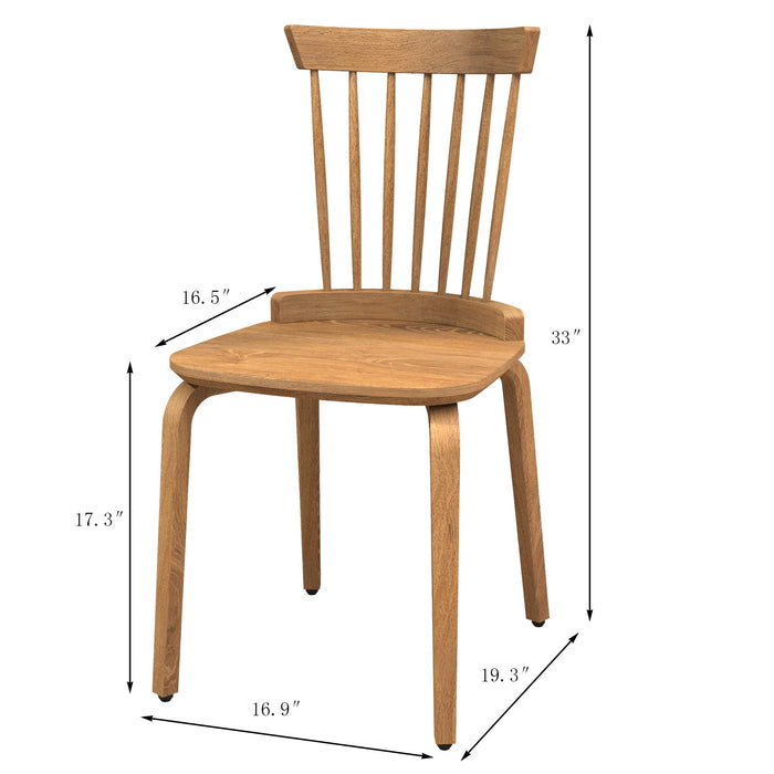 Solid Wood Slat Back Windsor Chair (Set of 2) - Natural