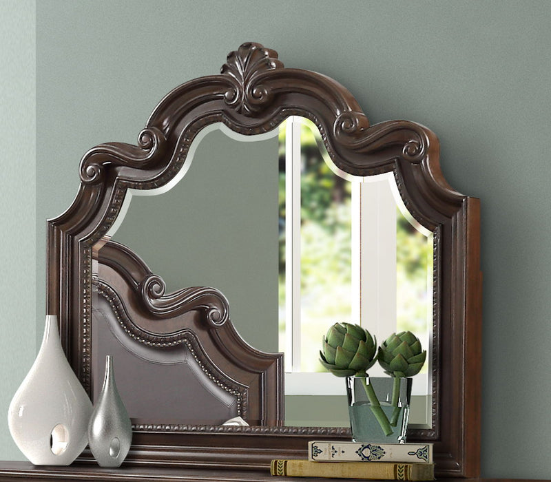 Ornate Mirror - Mahogany