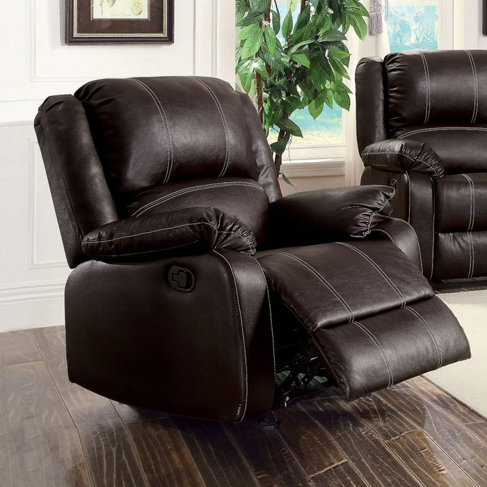 Zuriel - Synthetic Leather Recliner Chair - Black