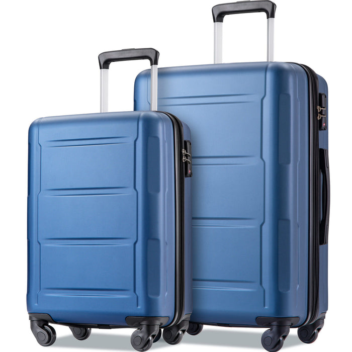 Expanable Spinner Wheel 2 Piece Luggage Set ABS Lightweight Suitcase With Tsa Lock 20" / 28"