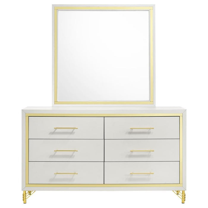 Lucia - 6-Drawer Dresser With Mirror - White