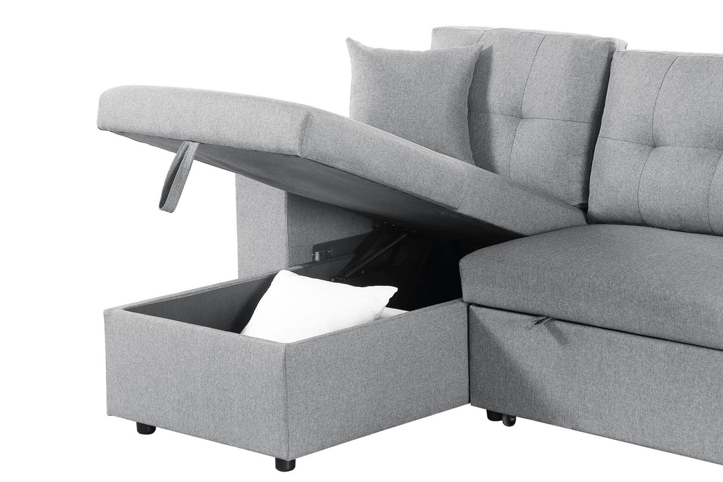 Daniel - Upholstered Reversible Sectional With Pull Out Loveseat