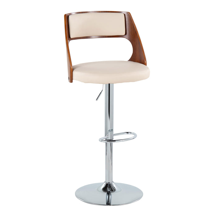 Cecina - Mid Century Modern Adjustable Height Barstool With Swivel With Oval Footrest (Set of 2)