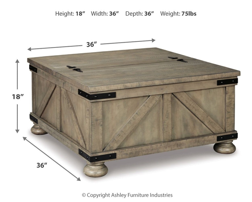 Aldwin - Cinza - Mesa de Coquetel com Armazenamento - Quadrada