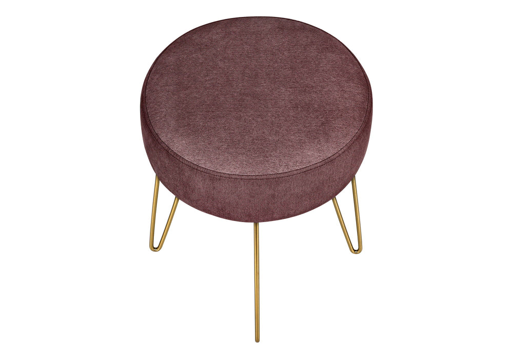 Ottoman, Pouf, Footrest, Foot Stool, Round Gold Metal Legs, Contemporary, Modern